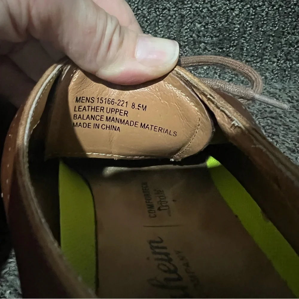 Florsheim UPTOWN 15166-221 Cognac‎ Leather Cap Toe Oxford Dress Shoes Size 8.5